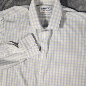Mizzen Main Men's 2XL Leeward Plaid Stretch Performance Dress Shirt Made in USA